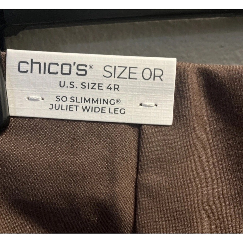 NWT Chicos Juliet Wide Leg Crop So Slimming Pants Brown US 4R - Picture 4 of 8